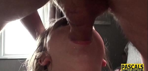  Milf sub mouth fucked and pussy pounded